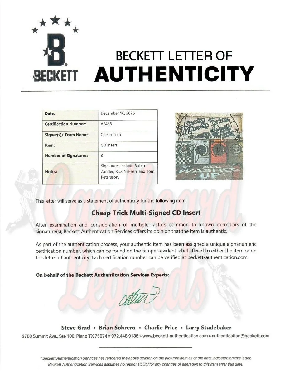 Cheap Trick Band Signed Autographed CD Insert Zander Nielsen Petersson +1 BAS, image 2