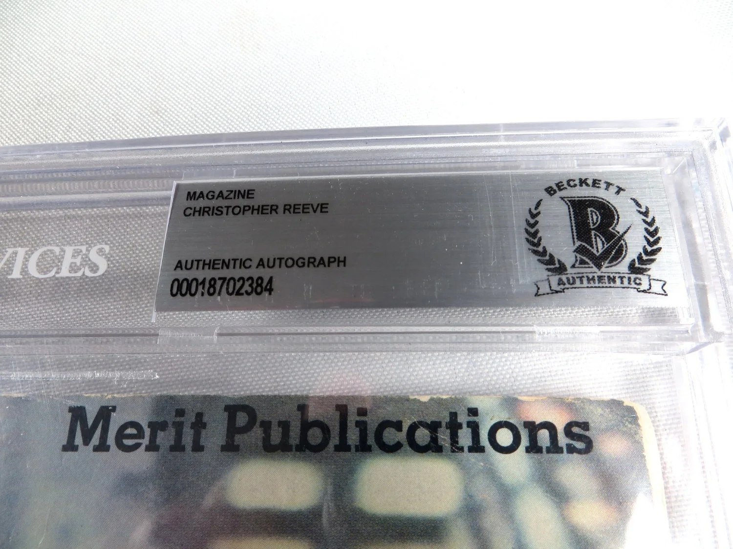 Christopher Reeve — Christopher Reeve Signed Autographed Magazine Superman 1987 Encased BAS 2384, image 3