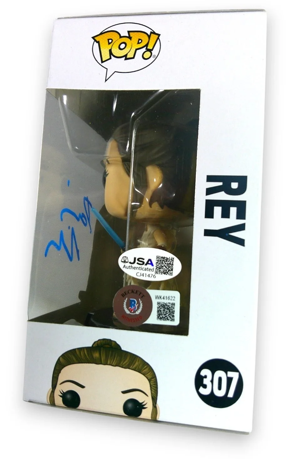 Daisy Ridley — Daisy Ridley Signed Autographed Funko POP! Figure Star Wars Rey 307 BAS WK41622, изображение 2