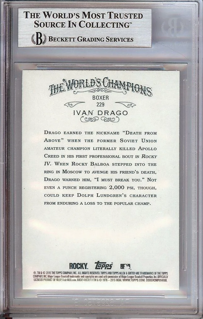 Dolph Lundgen — Dolph Lundgen Autographed Trading Card 2015 Allen & Ginter Rocky IV BAS 3110, image 2