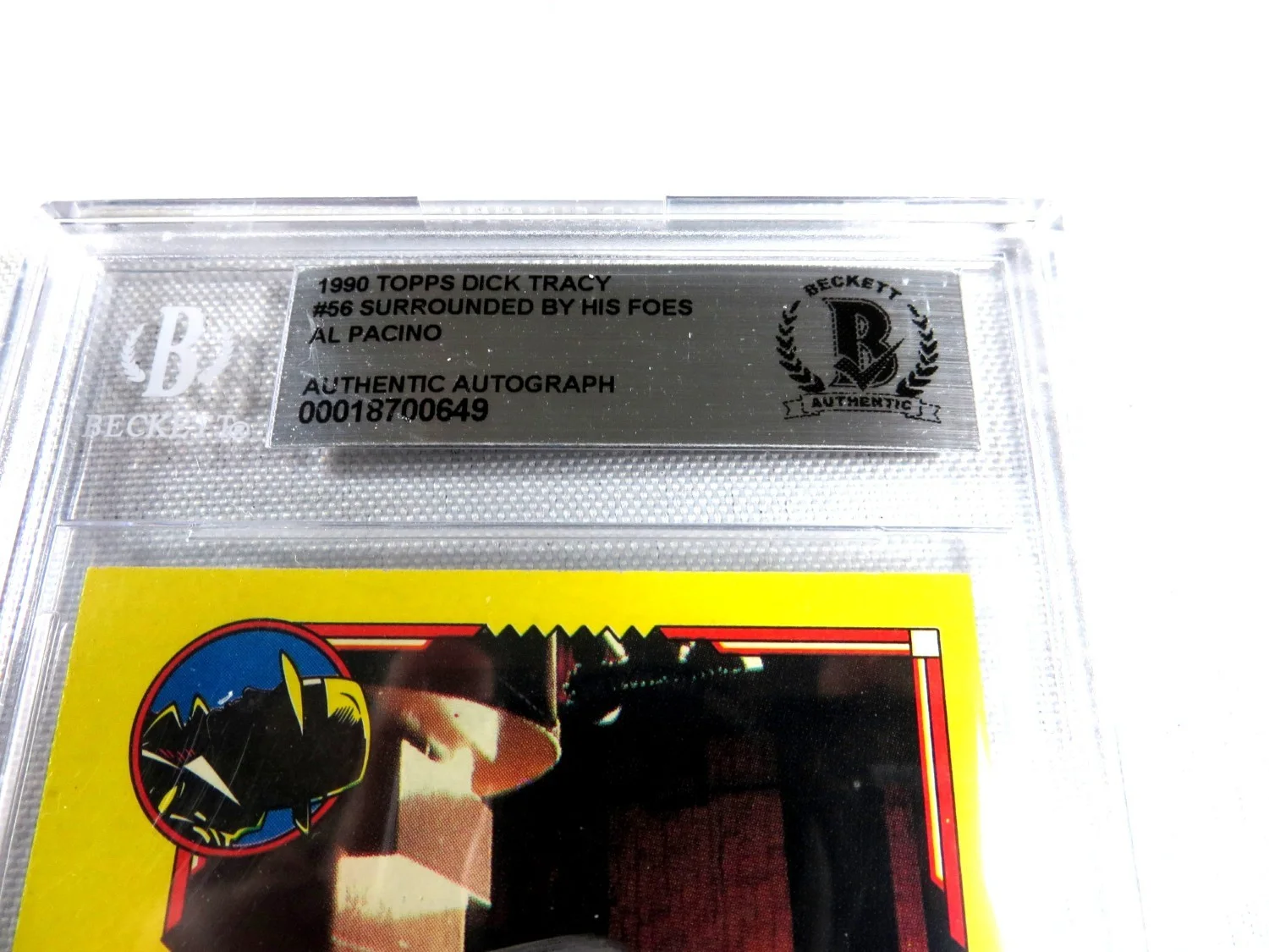 Al Pacino — Al Pacino Signed Autographed Trading Card Dick Tracy 1990 Topps #56 BAS 0649, изображение 2