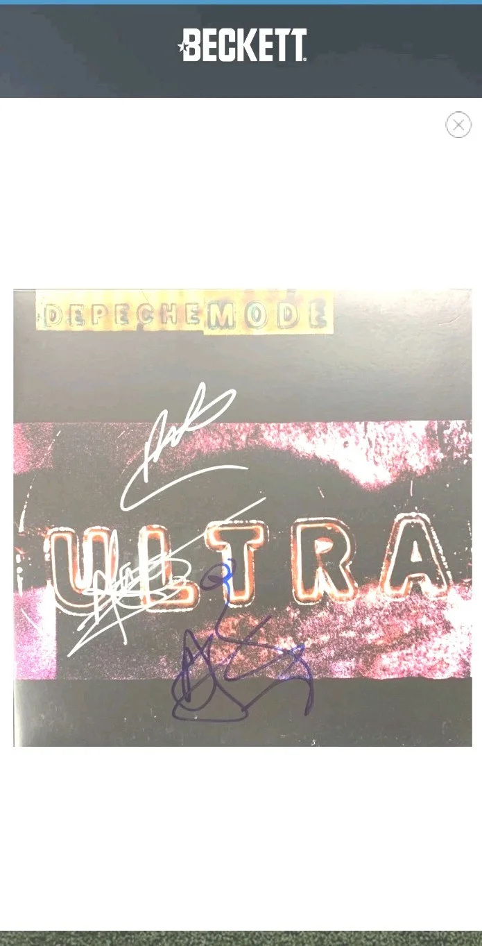 Depeche Mode Signed ULTRA Vinyl By Dave Gahan, Martin Gore, Fletch Beckett LOA!, изображение 5