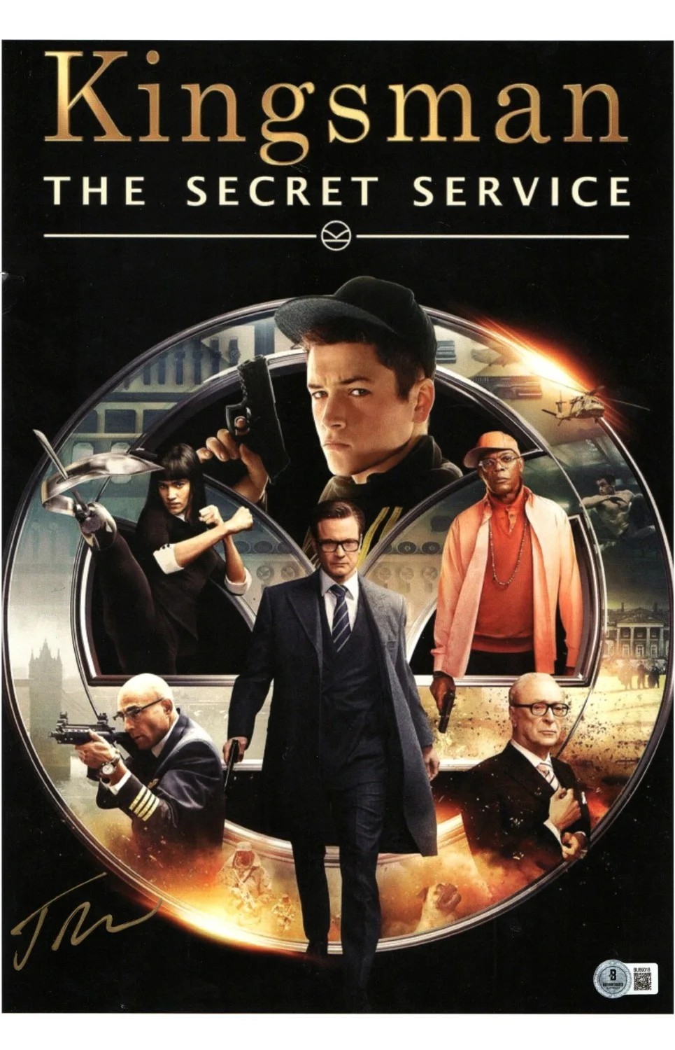 Taron Egerton — Taron Egerton Autographed 11X17 Photo Kingsman: The Secret Service BAS BU89018
