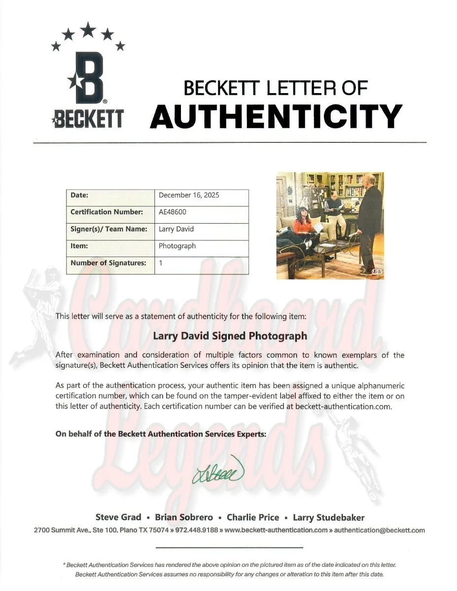 Larry David — Larry David Signed Autographed 11X14 Photo Seinfeld w/Cast on Set BAS AE48600, изображение 2