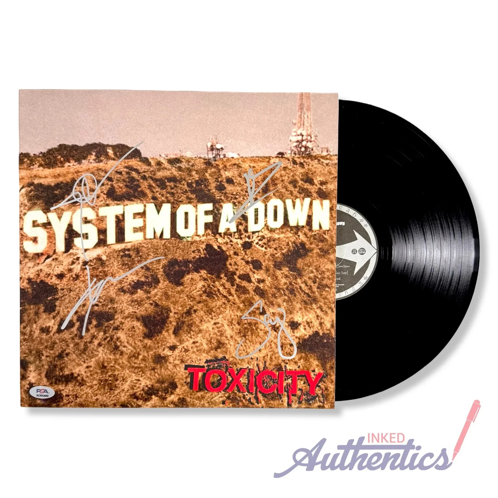 System of a Down Signed Autographed Vinyl LP “Toxicity” PSA/DNA Authenticated, image 2