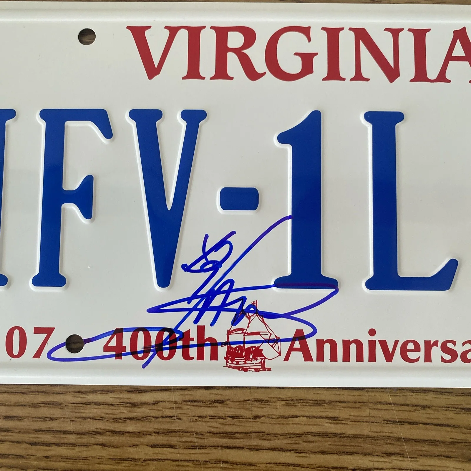 Ian Somerhalder — Ian Somerhalder Autographed License Plate Vampire Diaries Damon's Camaro, image 2