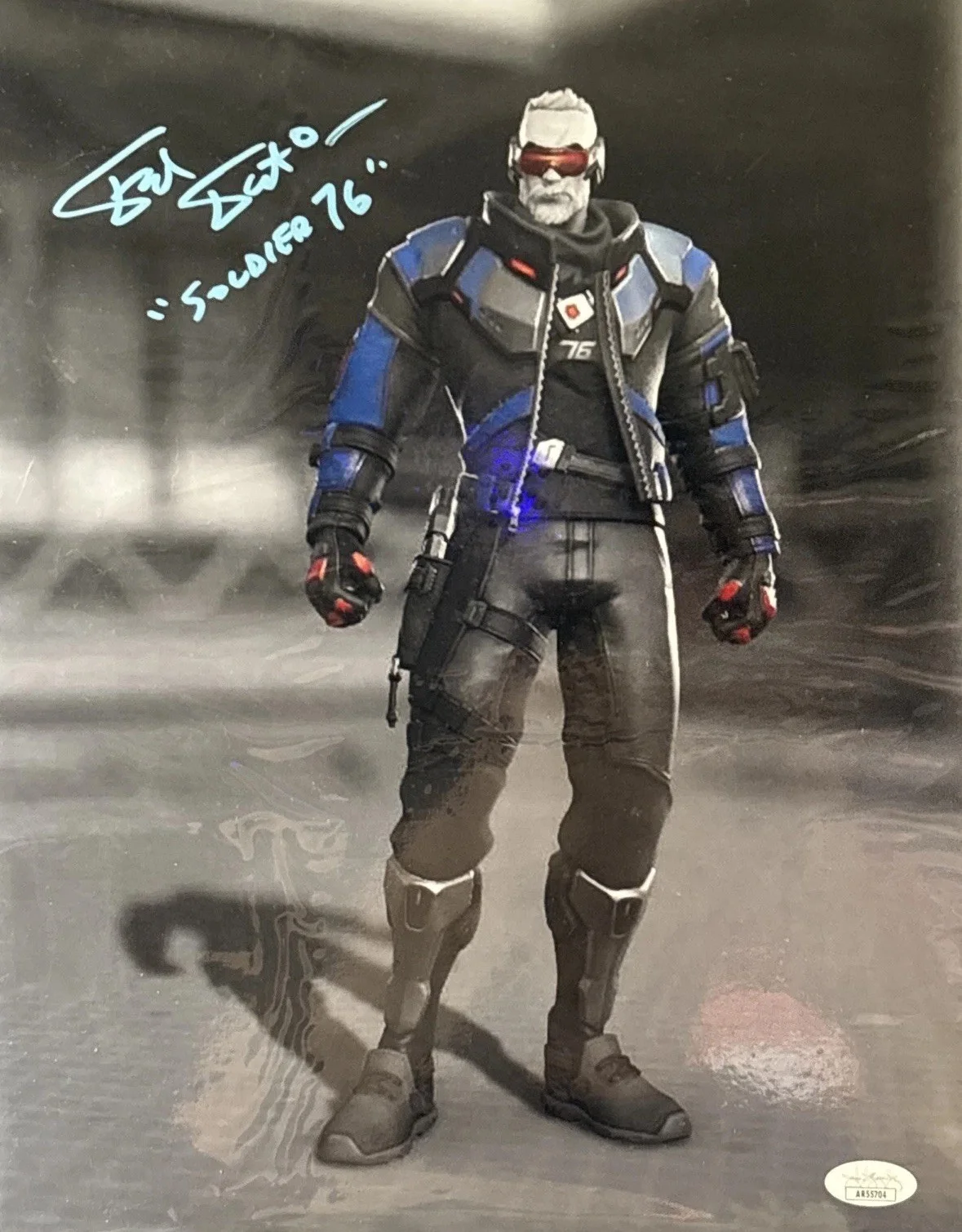 FRED TATASCIORE — Fred Tatasciore Signed Photo Soldier 76 Overwatch Autograph Blizzard 11x17 JSA