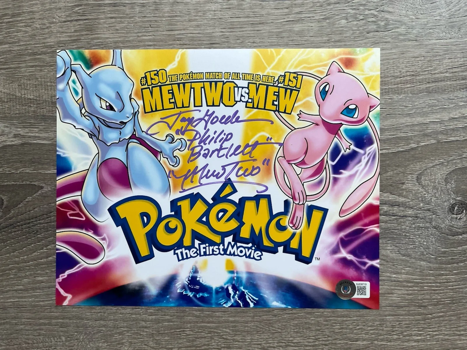 Jay Goede — Jay Goede Signed MewTwo 8x10 Photo Beckett COA Pokemon Philip Bartlett Anime, изображение 2