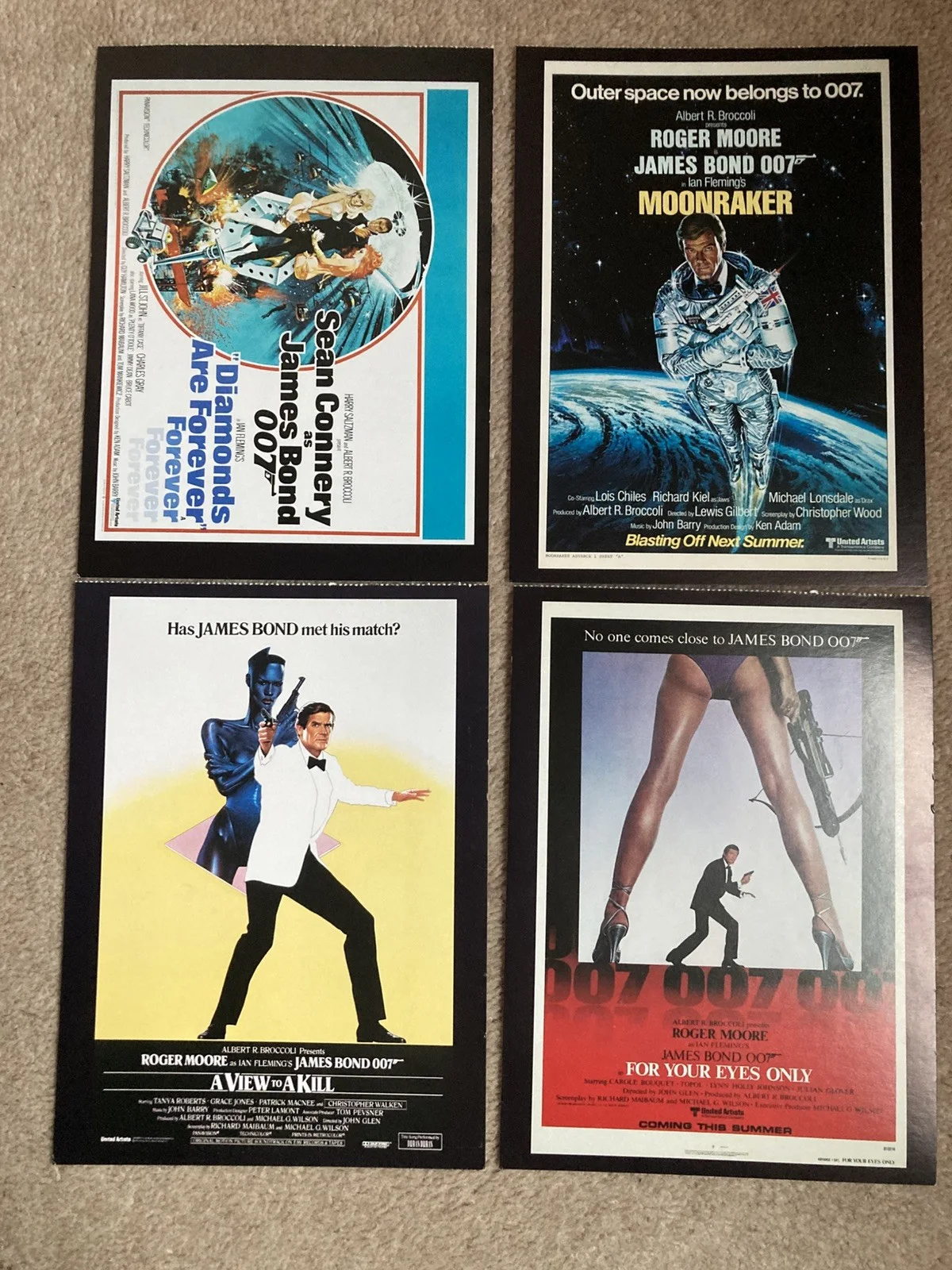 A set of 8 James Bond 007 old movie posters reproduced as quality postcards, image 4