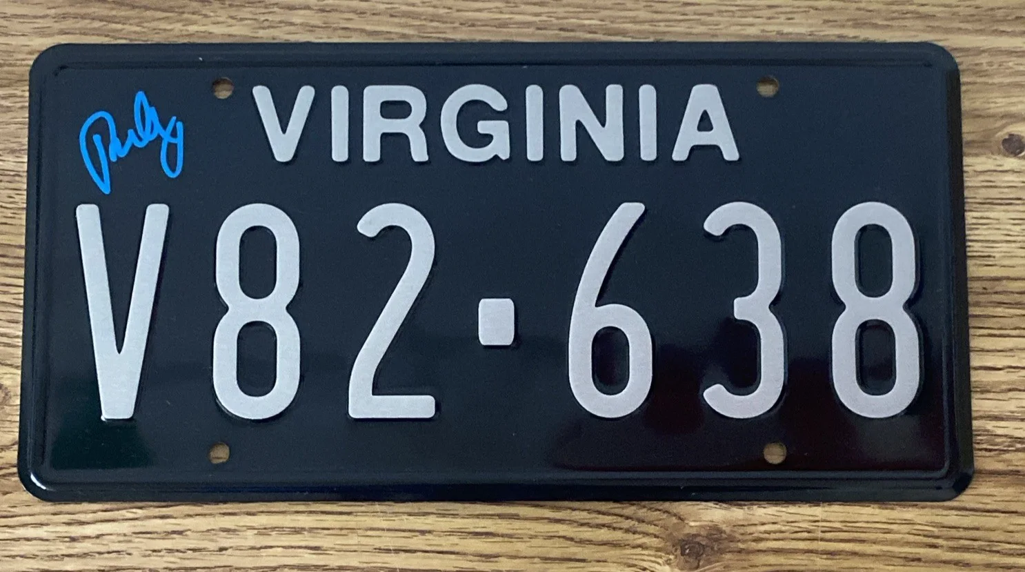 Paul Wesley — Paul Wesley Autographed License Plate Vampire Diaries Stefan’s Porsche