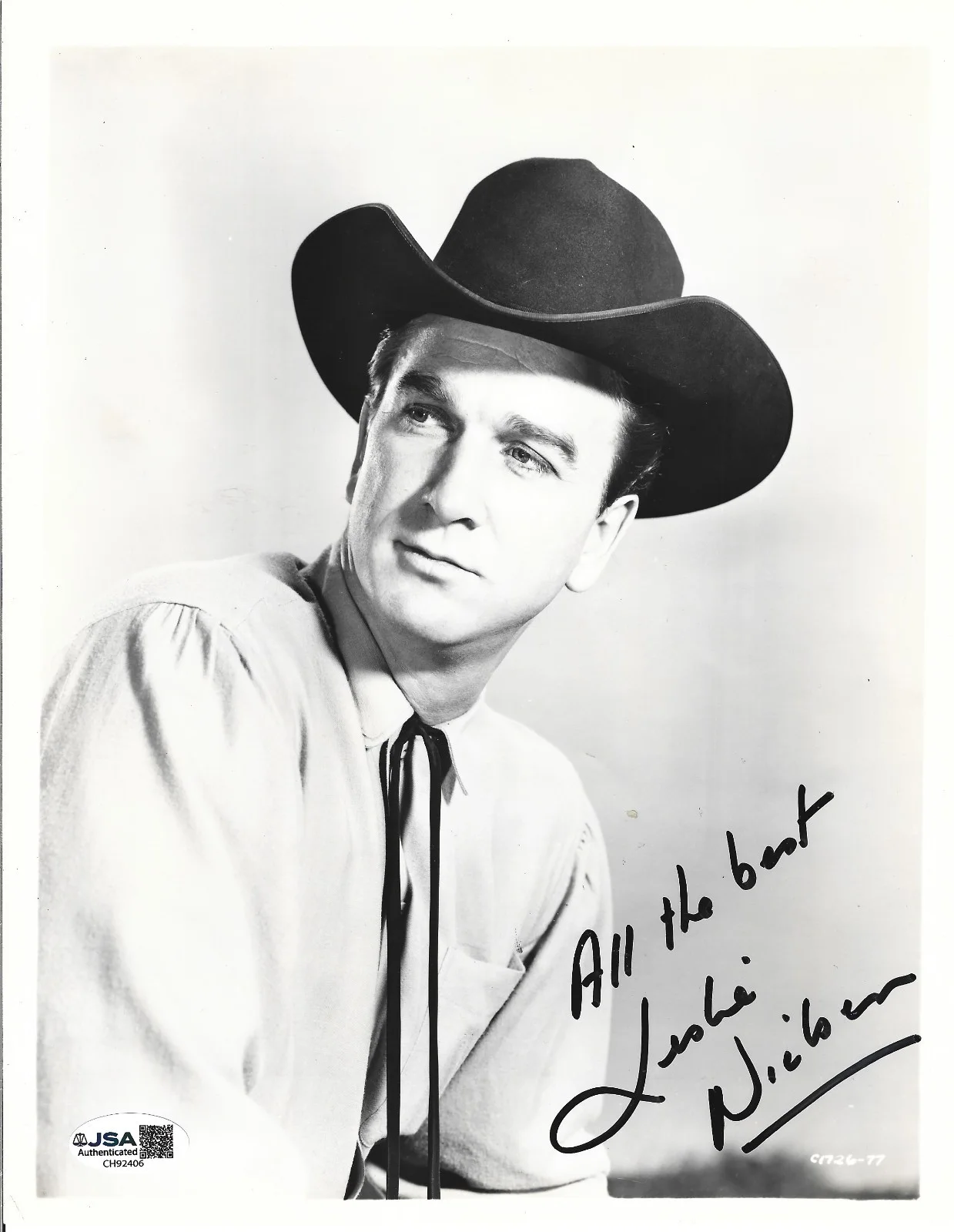 Leslie Nielsen — Leslie Nielsen hand SIGNED Vintage Promo Photo JSA COA Autographed Naked Gun