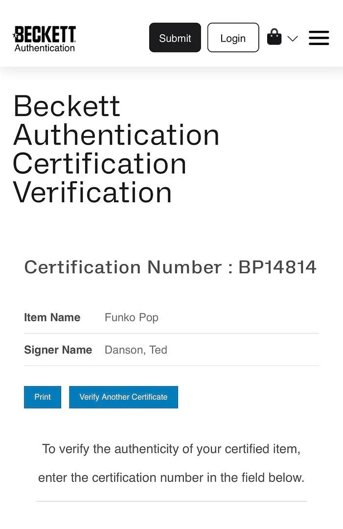 Ted Danson Signed Funko Pop #794 "Sam Malone" (Cheers) - Beckett COA, image 5