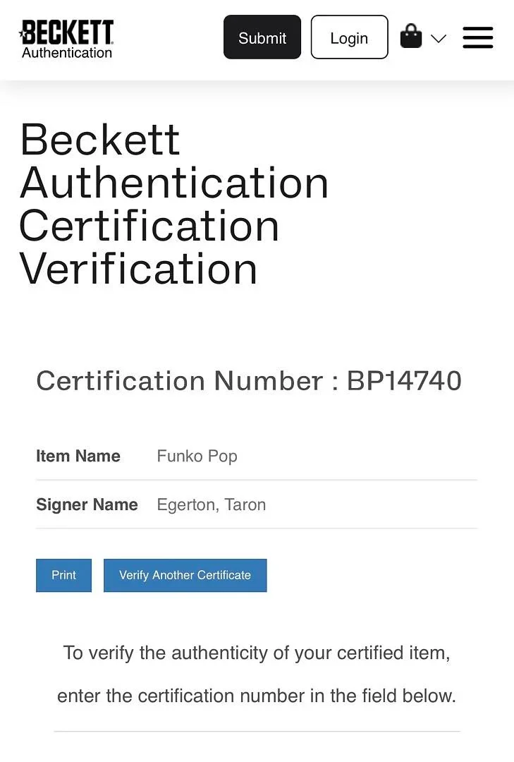 Taron Egerton Signed Funko Pop #62 "Elton John" - Beckett COA, изображение 5