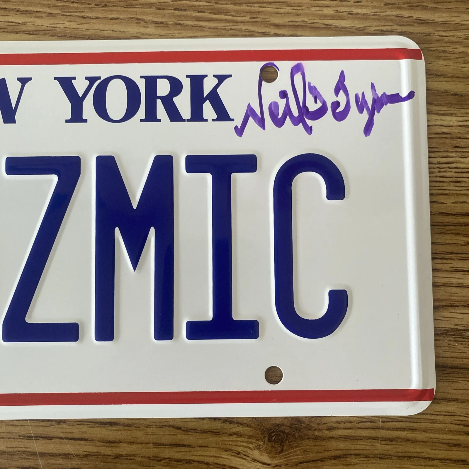 Neil deGrasse Tyson — Neil deGrasse Tyson Autographed Big Bang Theory "Cozmic" License Plate, image 2