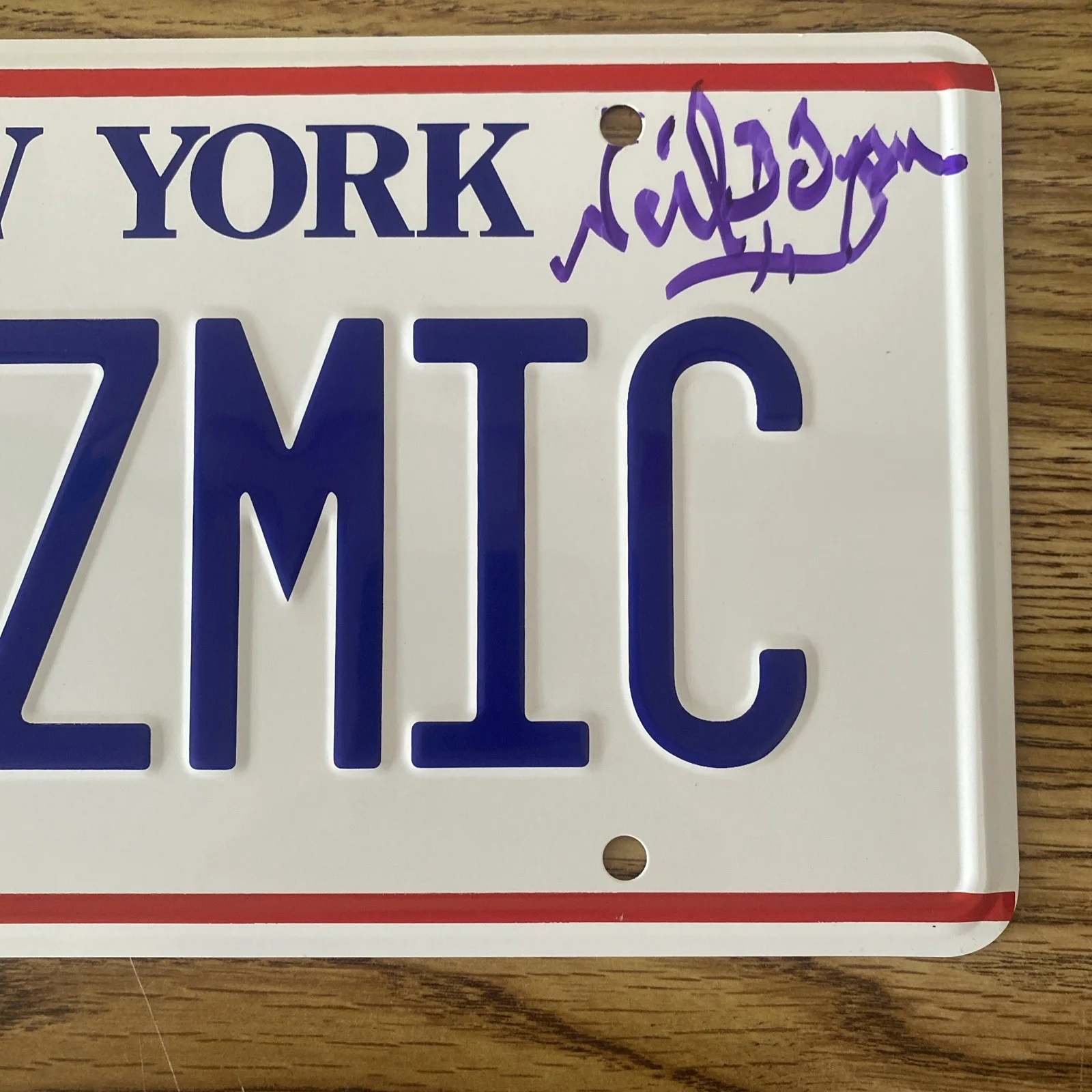 Neil deGrasse Tyson — Neil deGrasse Tyson Autographed Big Bang Theory "Cozmic" License Plate, image 2