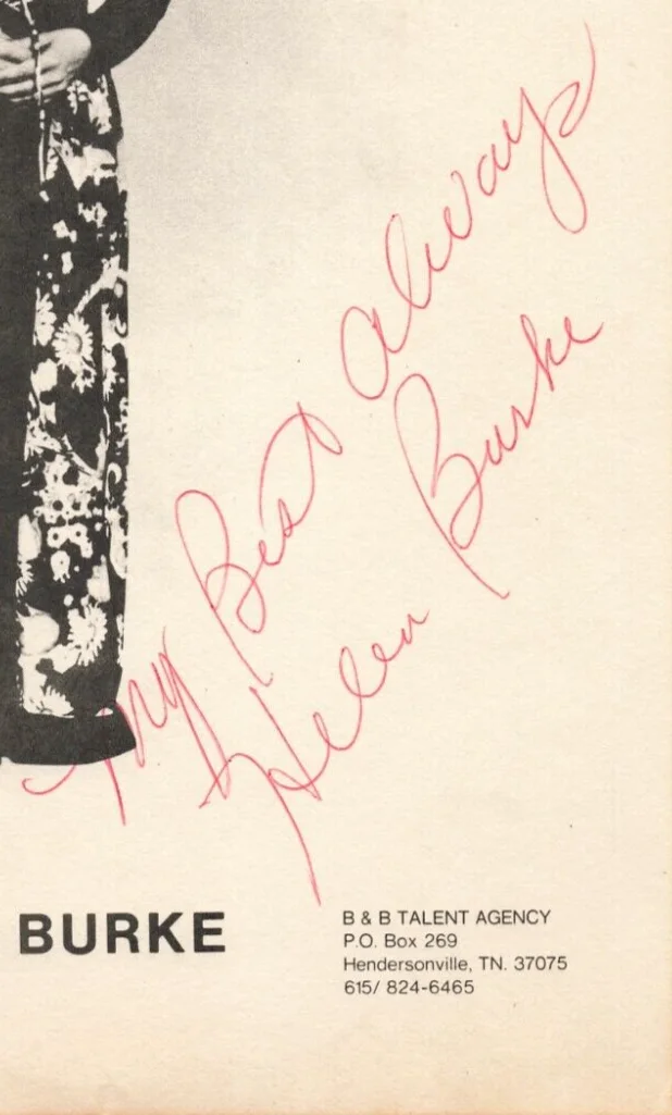 Helen Burke 1970s Autograph Flyer Photo Hand Signed Country Music *P105c, изображение 2
