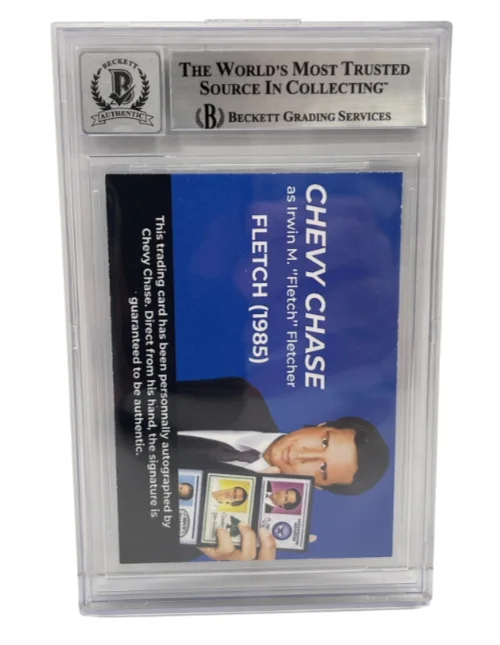 Chevy Chase — Chevy Chase Signed Fletch Trading Card Authentic Autograph Slabbed Beckett, изображение 2