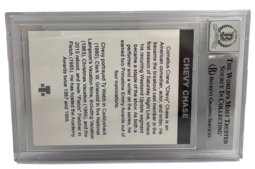 Chevy Chase — Chevy Chase Signed Trading Card Authentic Autograph Slabbed Beckett Auto 10, image 2