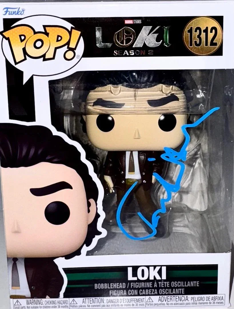 Tom Hiddleston Signed Funko Pop #1312 "Loki" Marvel - Beckett COA, image 2