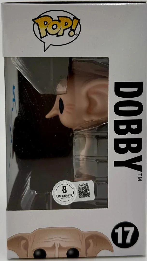 Toby Jones Signed Funko Pop #17 Dobby (Harry Potter) - Beckett COA #01, изображение 3