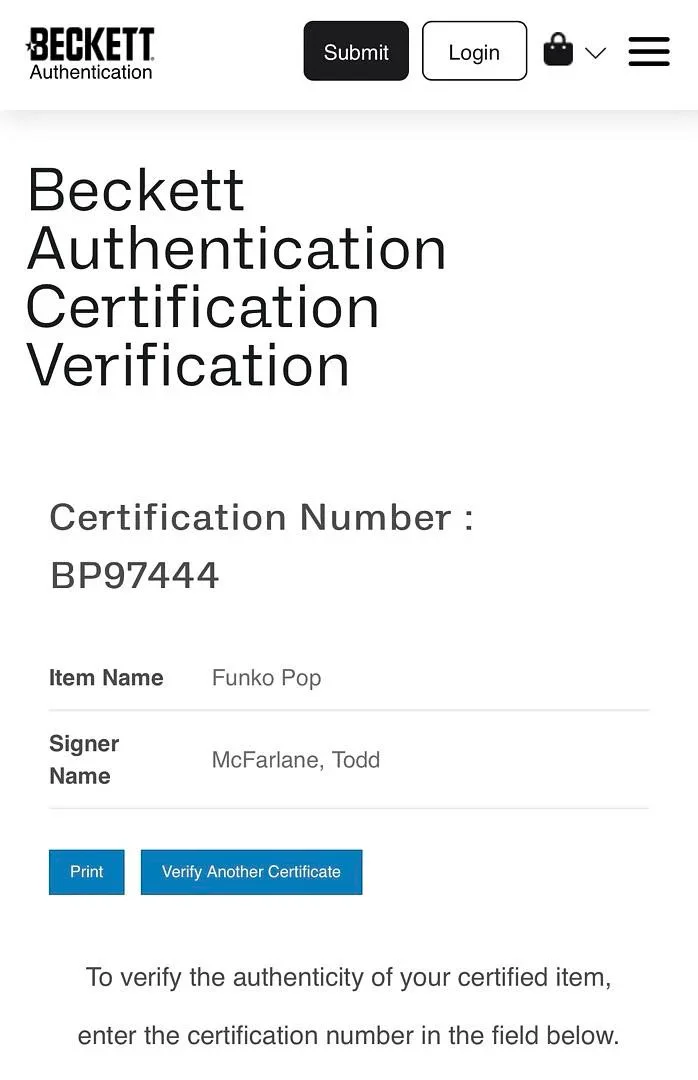 Todd McFarlane Signed Funko Pop #363 "Venom" (Marvel) - Beckett COA, image 5