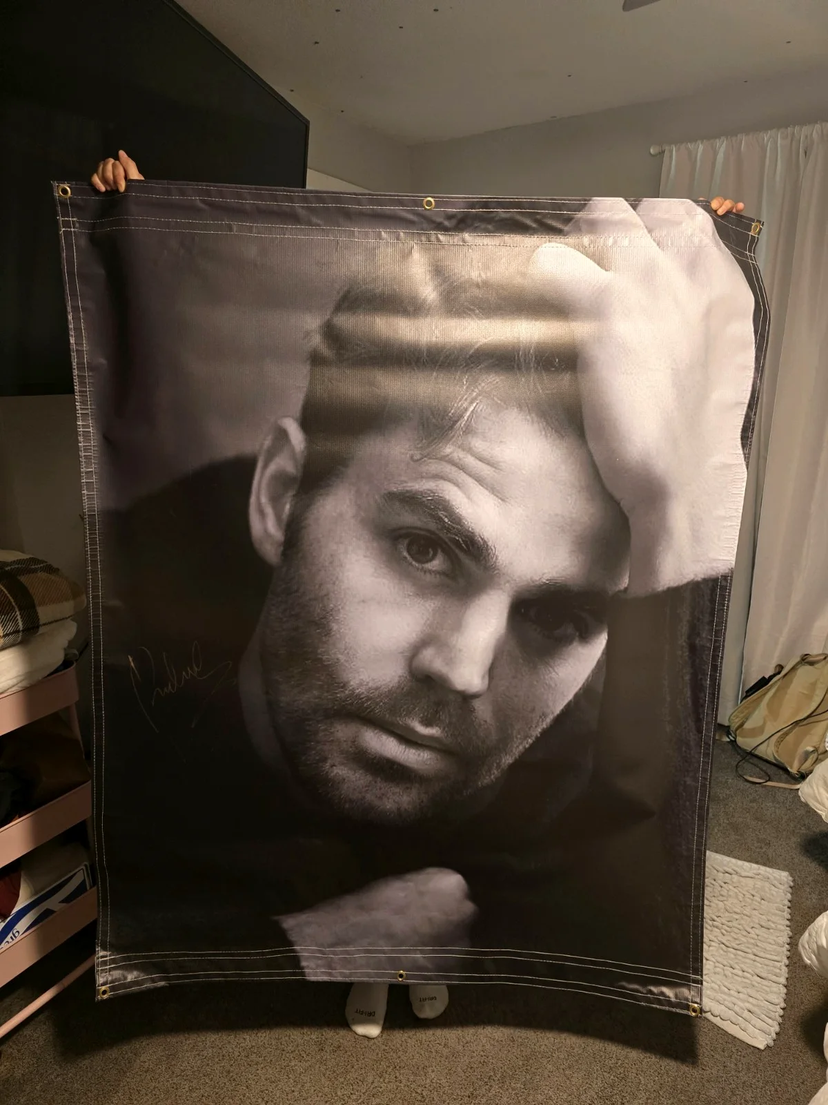 Paul Wesley, Ian Somerhalder — Paul Wesley Signed / Autographed 5' X 5' TVD The Vampire Diaries Banner, image 2