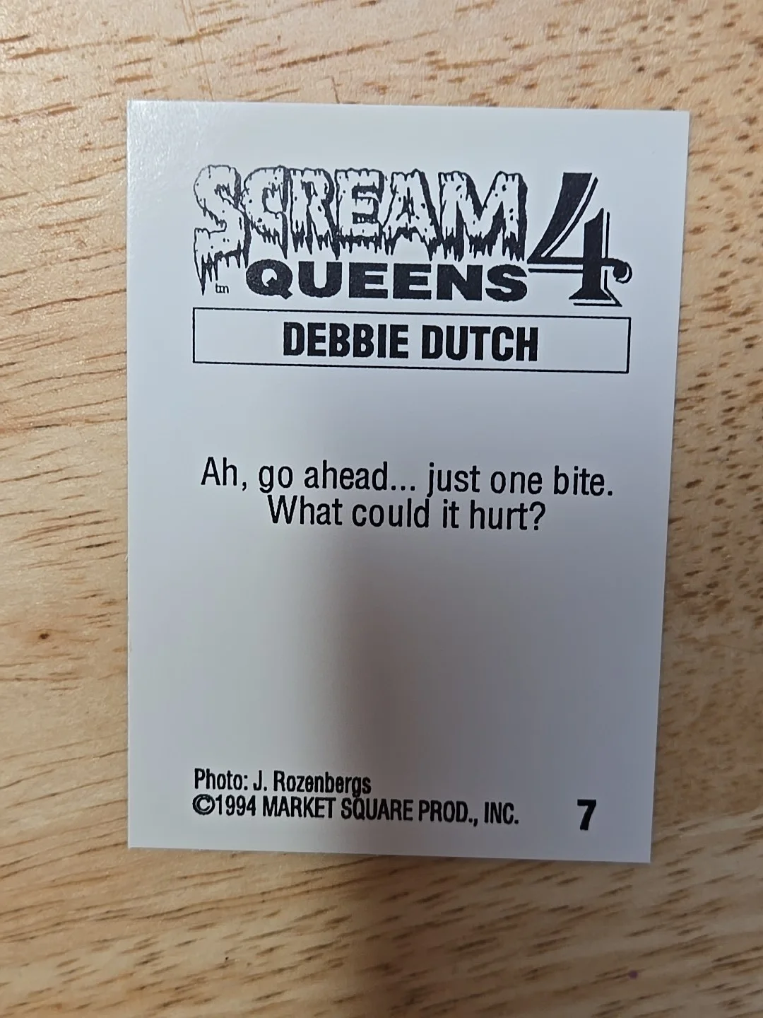 Deborah Dutch — Deborah Debbie Dutch Signed 1994 Scream Queens 4 Card #7 Auto'd, image 3