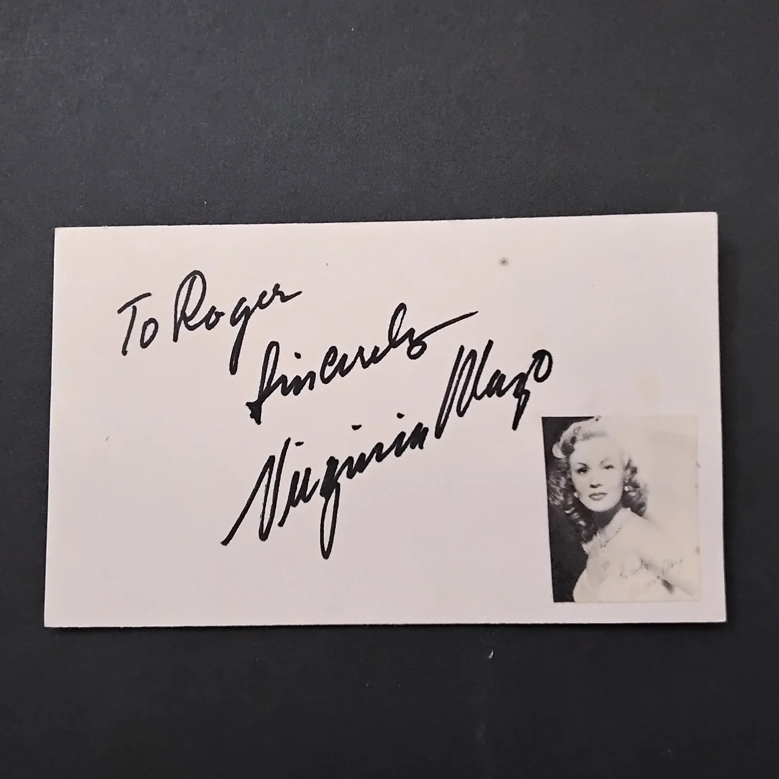 Virginia Mayo SIGNED Card Photo 40s Film Actress White Heat Best Years Our Lives, изображение 3