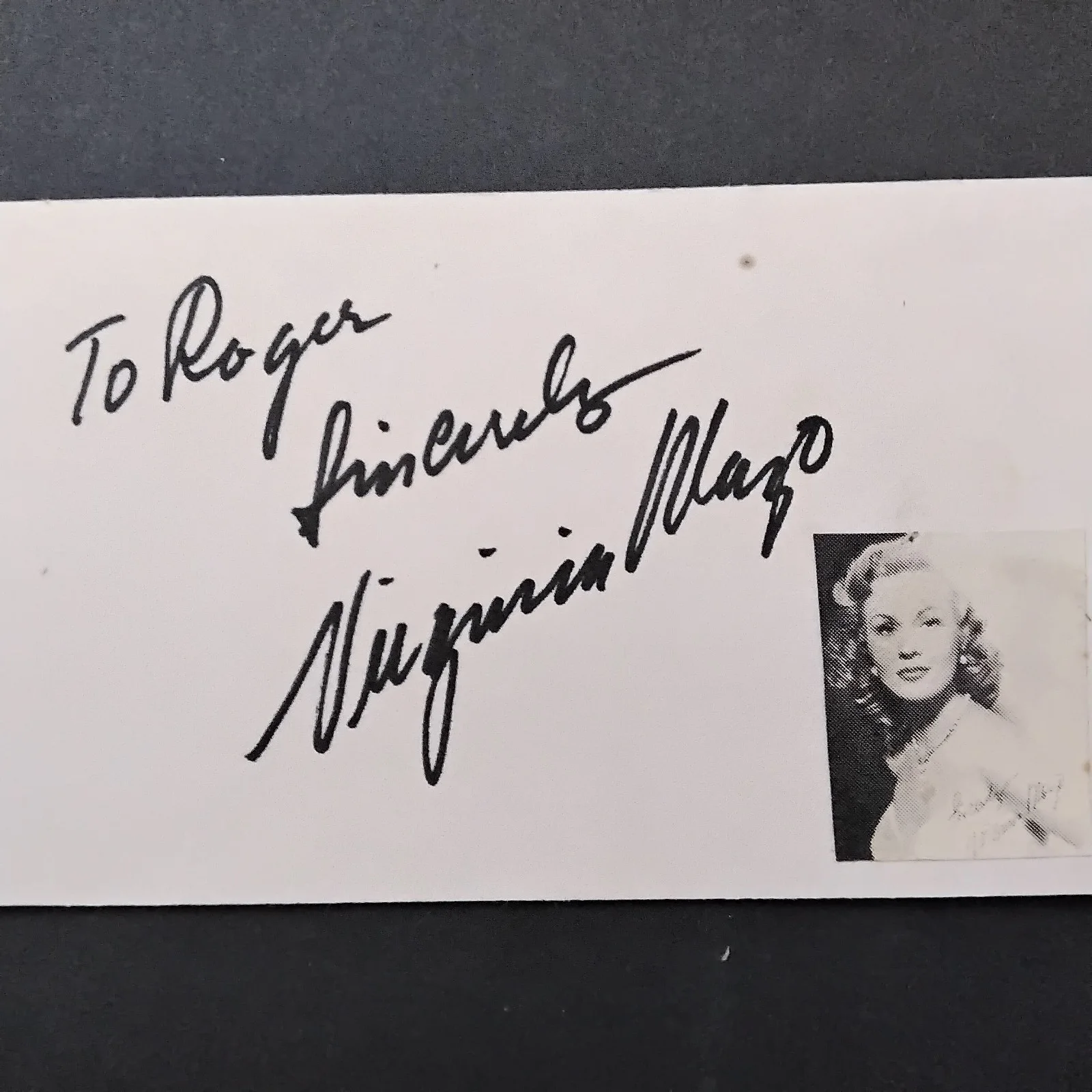 Virginia Mayo SIGNED Card Photo 40s Film Actress White Heat Best Years Our Lives, изображение 4