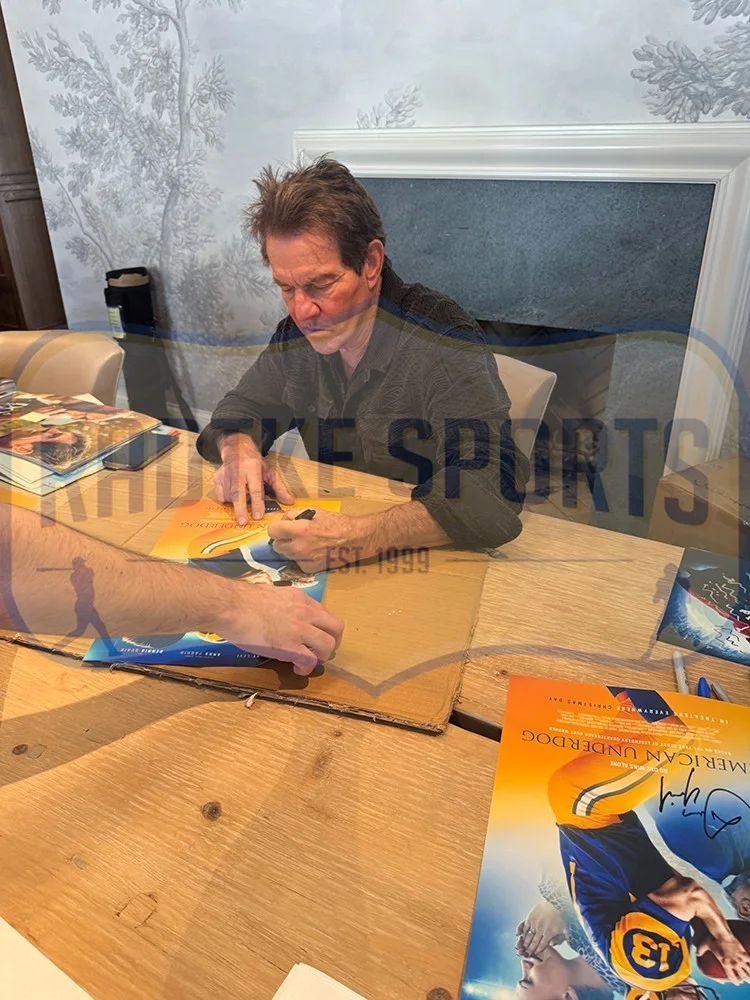 Dennis Quaid — Dennis Quaid Signed Unframed 11x17 American Underdog Movie Poster, изображение 3