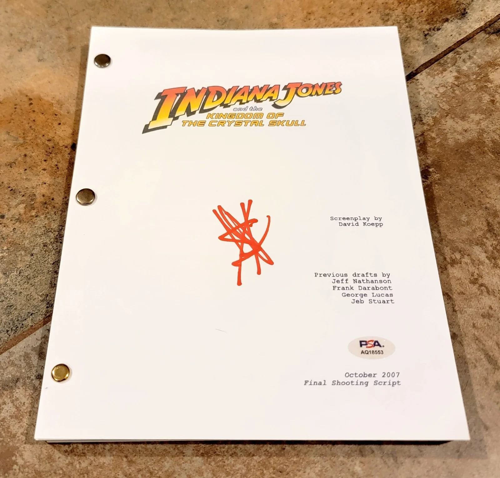Shia LaBeouf — Shia LaBeouf signed Indiana Jones movie script full 211 pages PSA DNA autograph