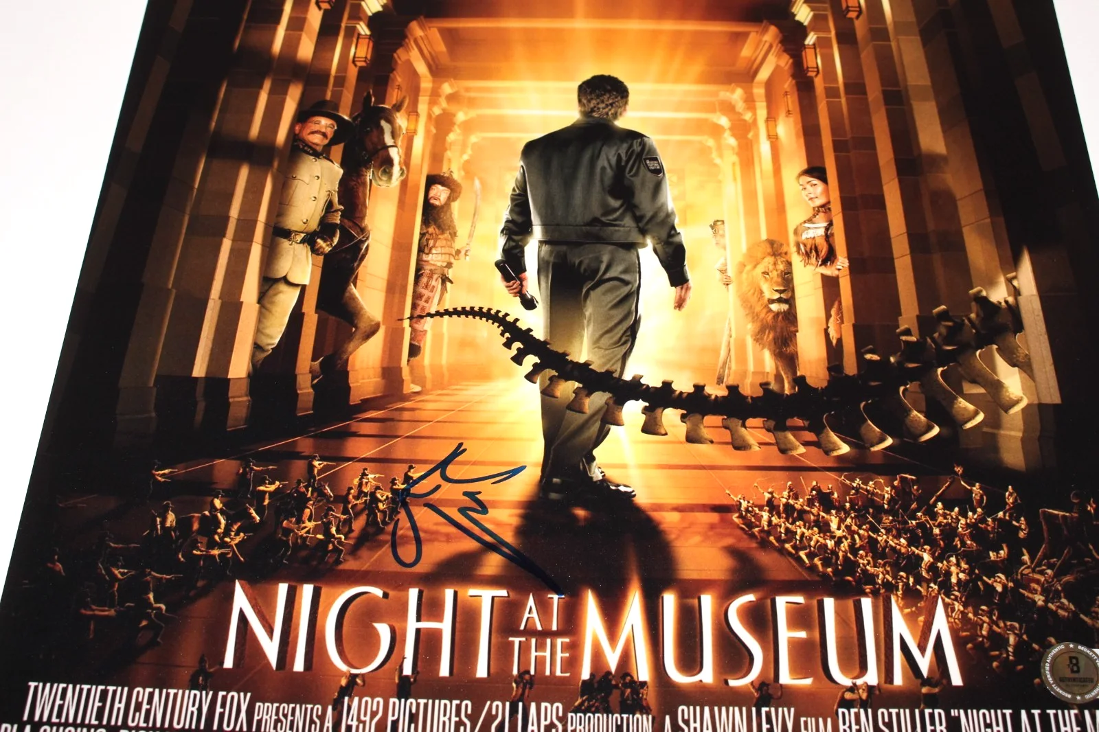 BEN STILLER SIGNED 'NIGHT AT THE MUSEUM' 12x18 MOVIE FILM POSTER 2 BECKETT COA, изображение 3