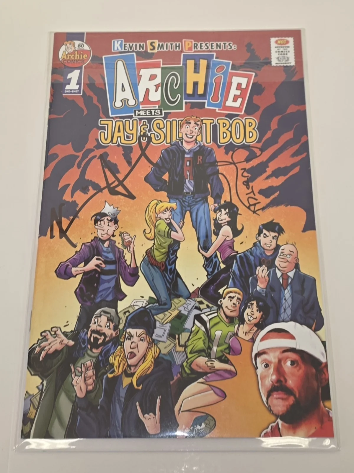 Jason Mewes Kevin Smith — Kevin Smith & Jason Mewes "Nootch" Signed Archie Meets Jay & Silent Bob Jsa COA, изображение 2