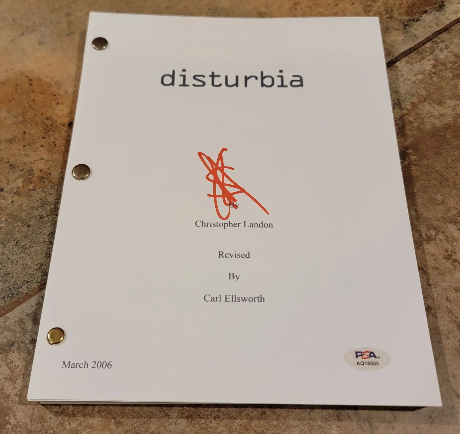Shia LaBeouf — Shia LaBeouf signed Disturbia movie script full 111 pages PSA DNA autograph