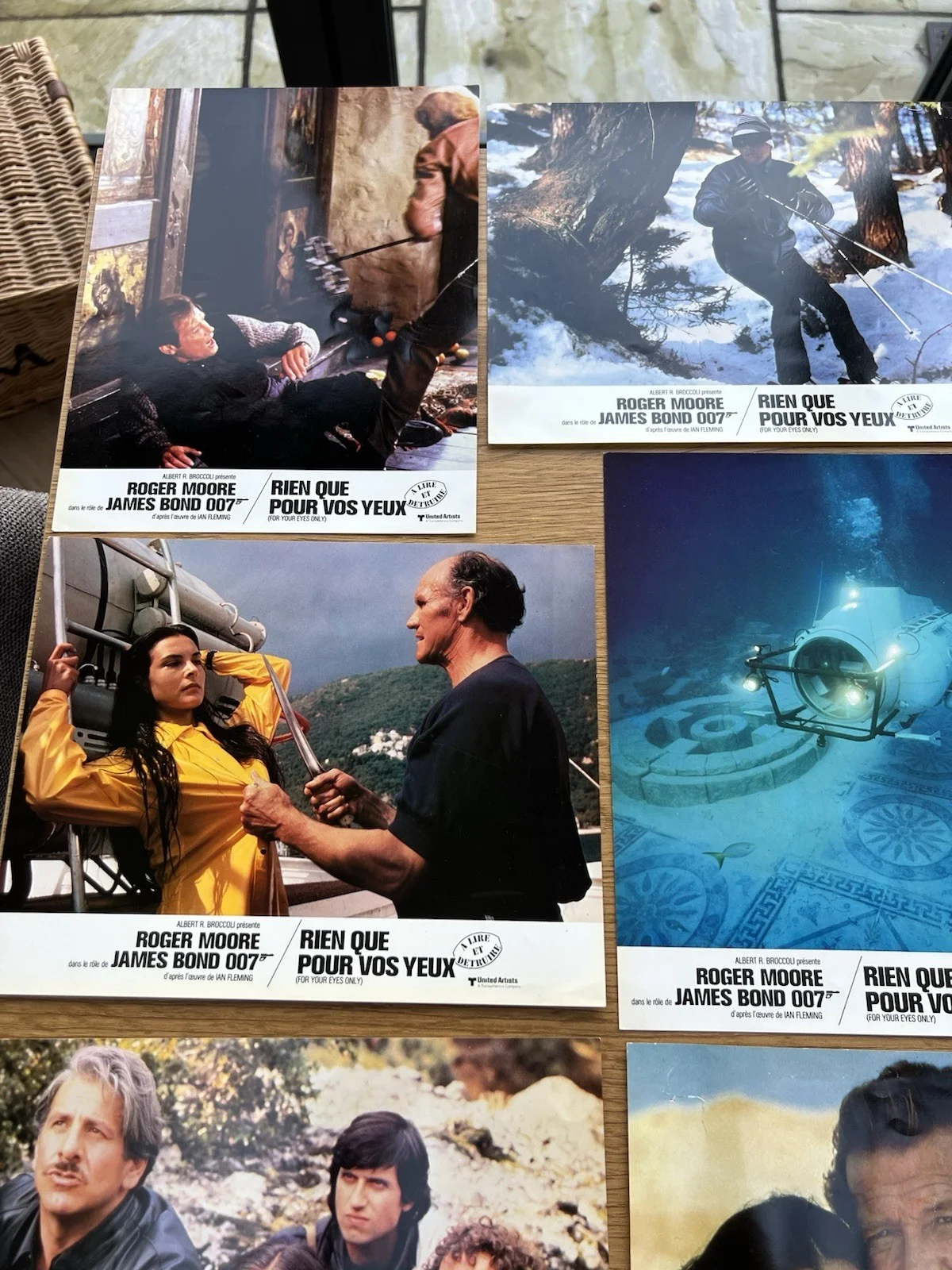 Set Of 7 Original French James Bond For Your Eyes Only Lobby Cards / FOH Stills, изображение 2