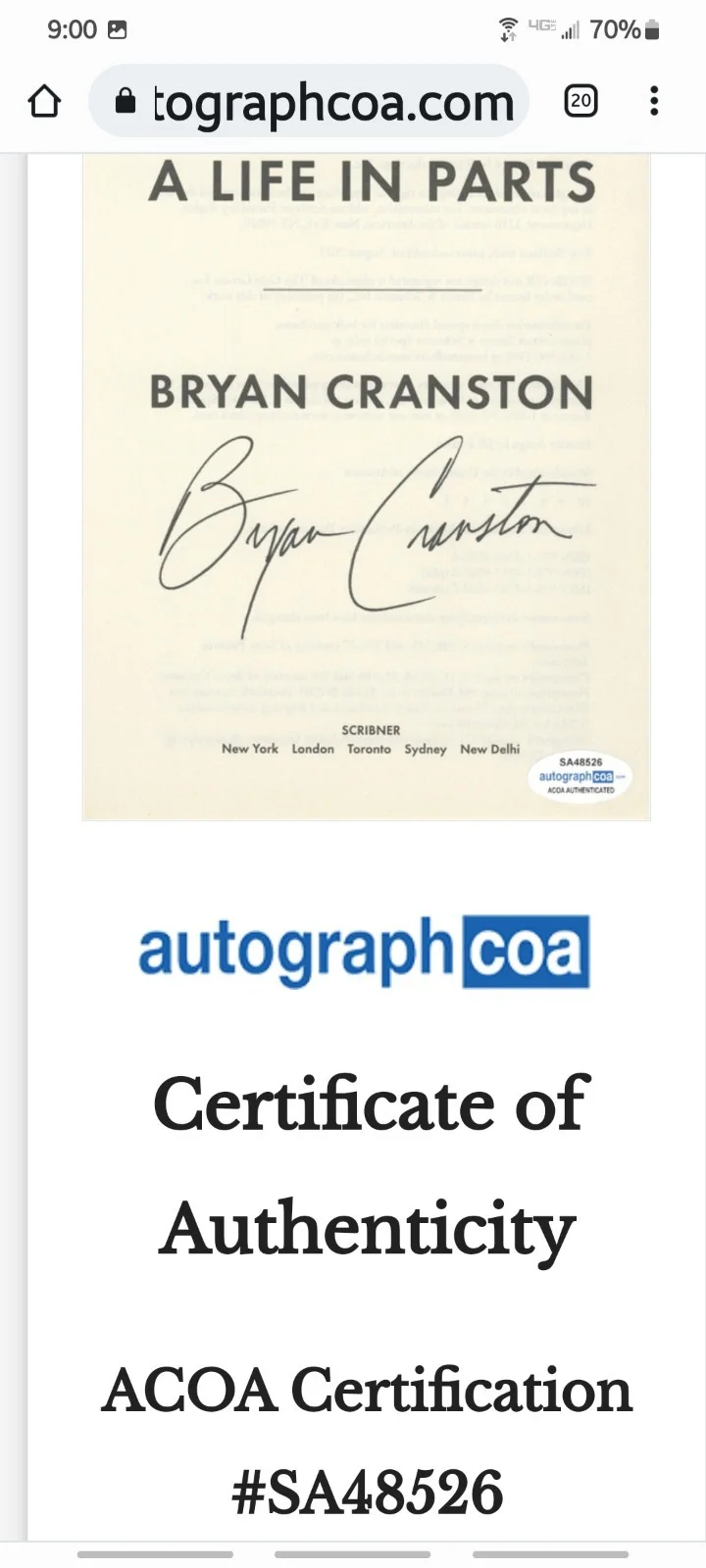 Bryan Cranston — Breaking Bad Bryan Cranston 12x16 Custom Matte Signed Autograph ACOA COA, image 2