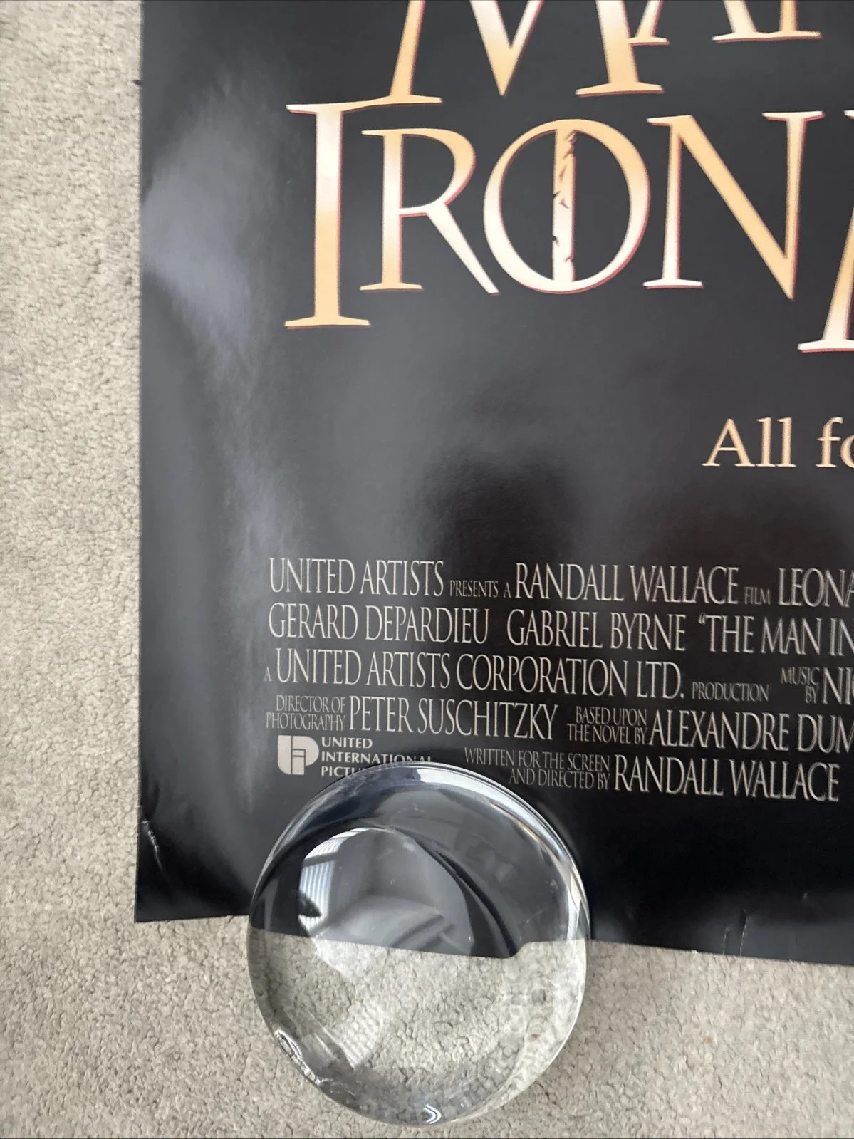 The Man In The Iron Mask (1998) Original US One Sheet Movie Poster, изображение 3