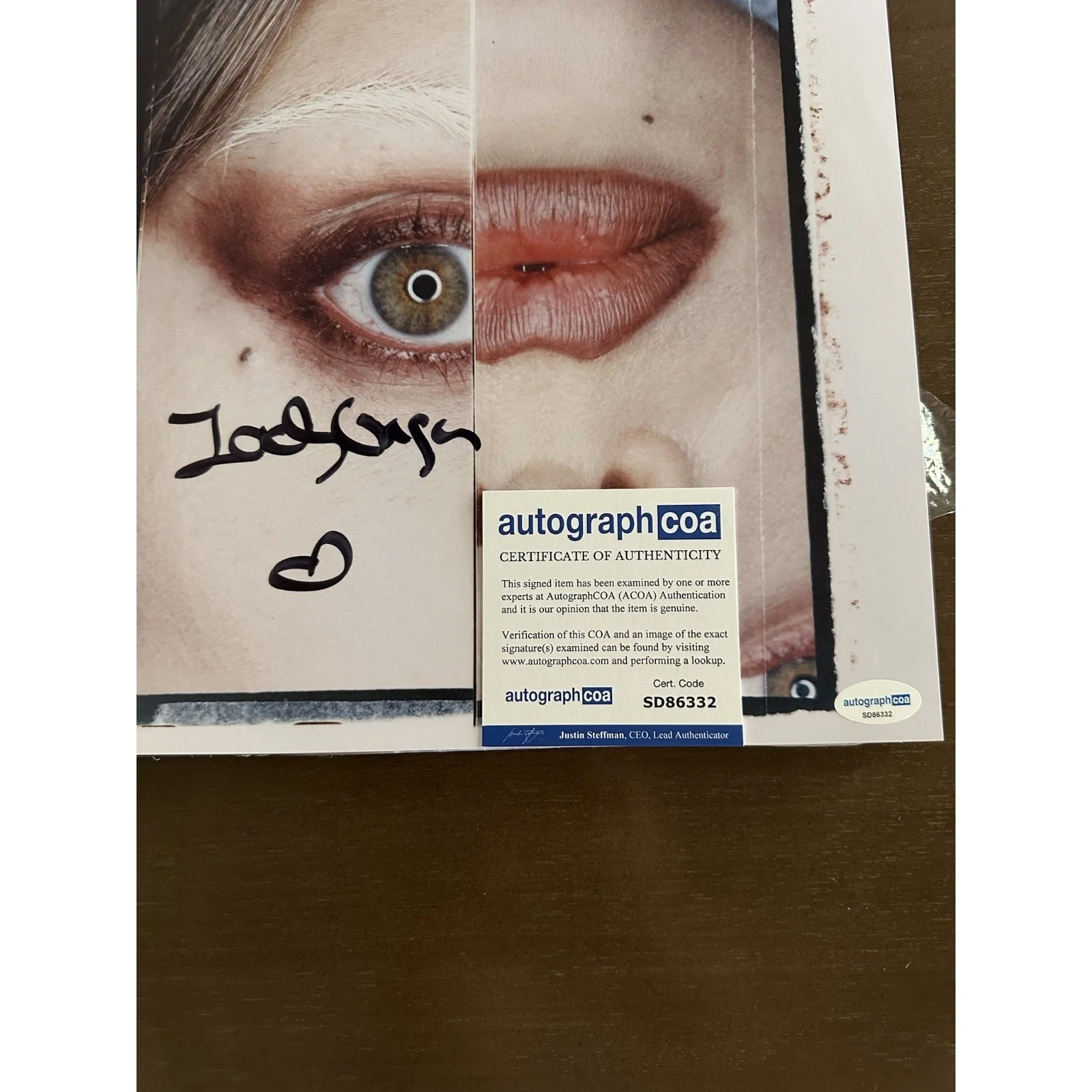 Lady Gaga — Lady Gaga Autographed Mayhem Signed 12x12 Art Card Vinyl COA #SD86332, image 3