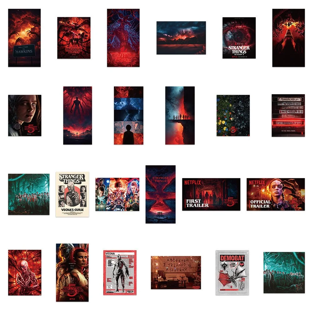 50pcs Stranger Things 5 Poster Style All Characters Grand Finale Stickers Decals, изображение 3