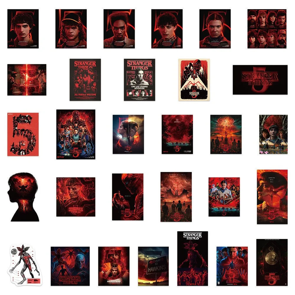 50pcs Stranger Things 5 Poster Style All Characters Grand Finale Stickers Decals, изображение 4