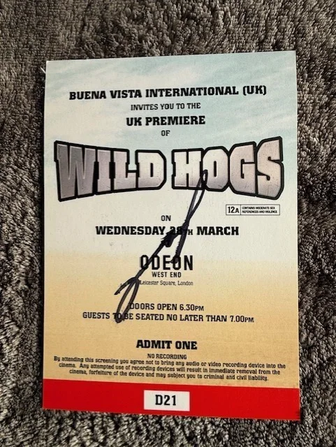 Wild Hogs - Original UK Film Premiere Ticket + Promotional Road Map signed, image 2