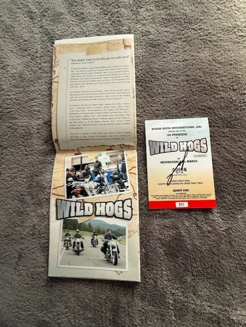 Wild Hogs - Original UK Film Premiere Ticket + Promotional Road Map signed, image 3