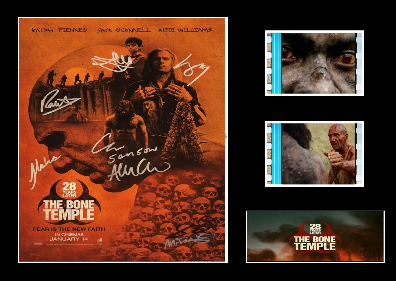 28 Years Later: The Bone Temple Cast Signed Film Cell Display Amazing COA, изображение 3
