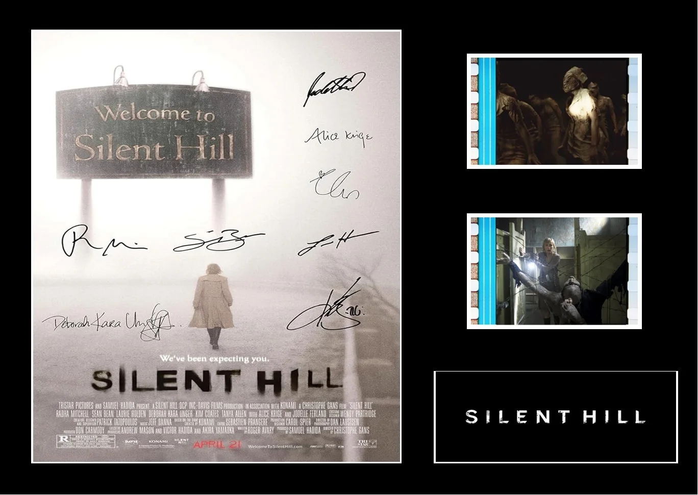 Silent Hill Cast Signed Film Cell Display Amazing COA Horror, image 3