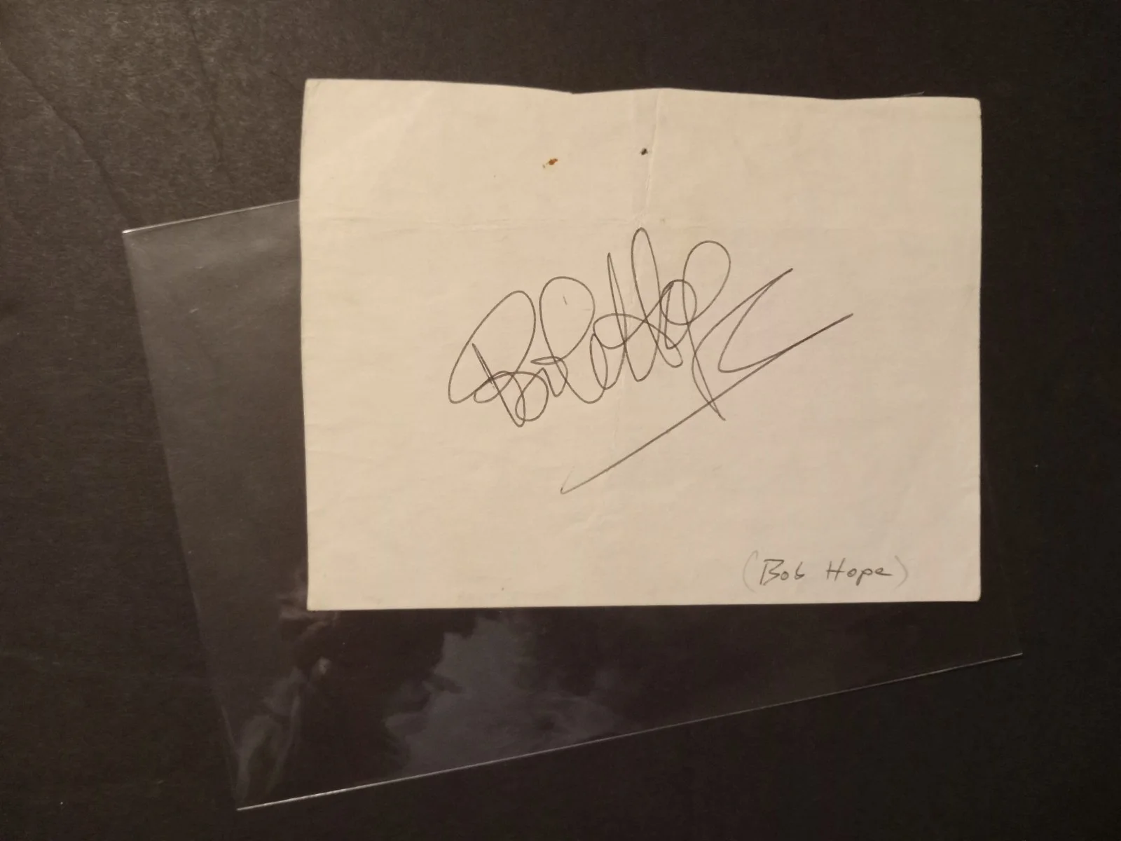 Autographed BOB HOPE. Vintage 5/22/89, image 2
