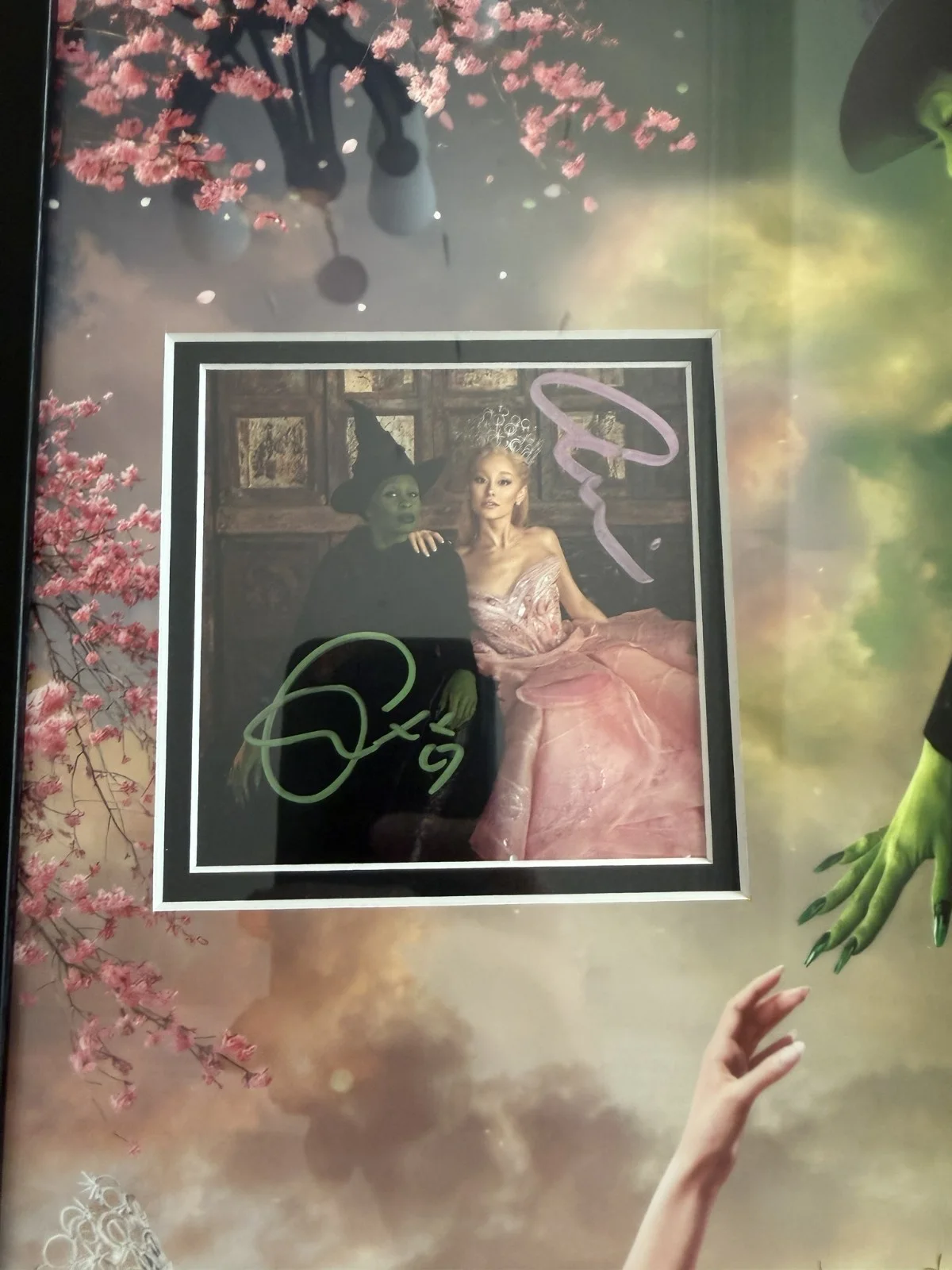 Ariana Grande, Cynthia Erivo — SIGNED Wicked Autographed Ariana Grande Cynthia Erivo 12x18 Custom Frame w/COA 3, image 2