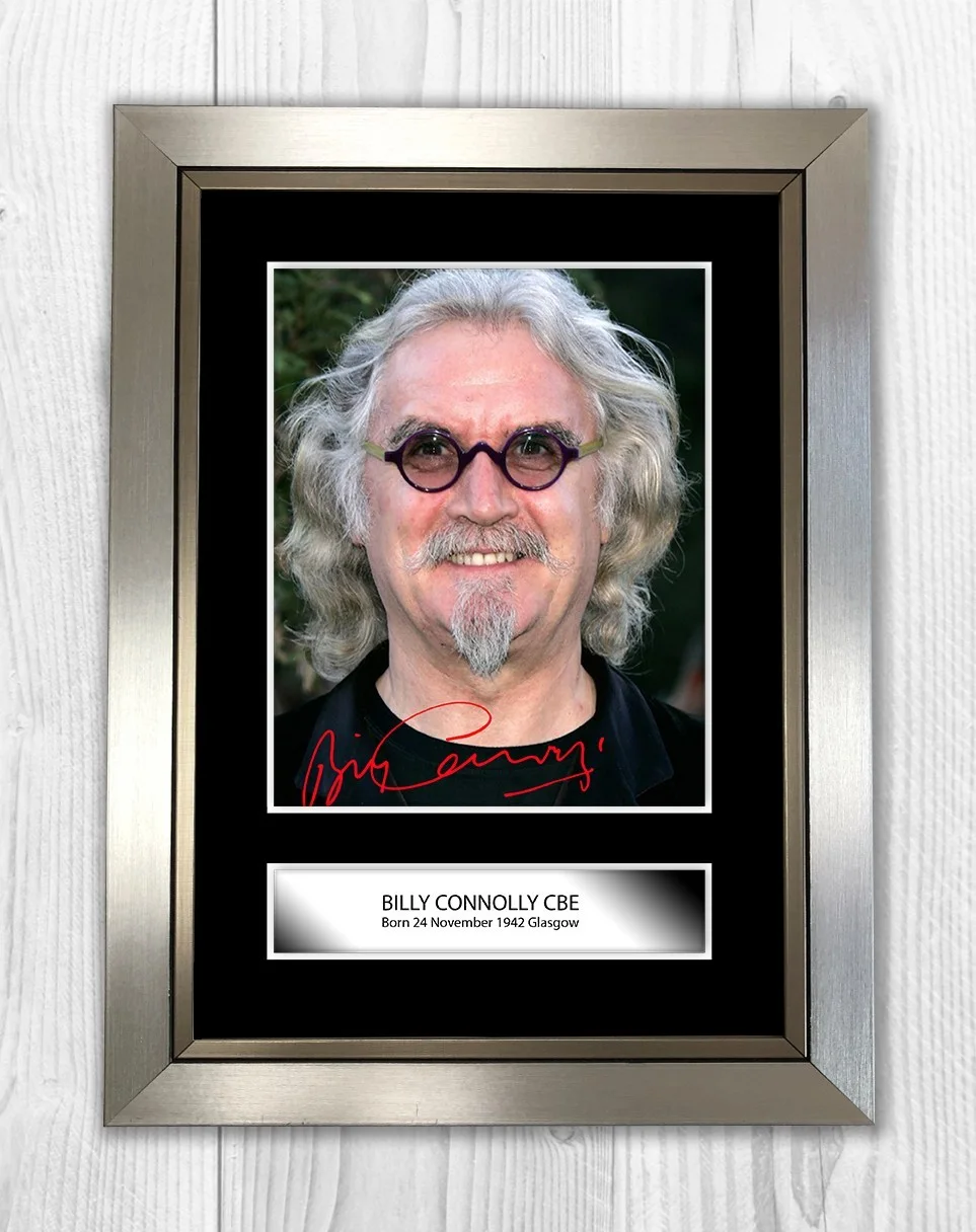 Billy Connolly 9 A4 mounted reproduction autograph poster choice of frame, изображение 3