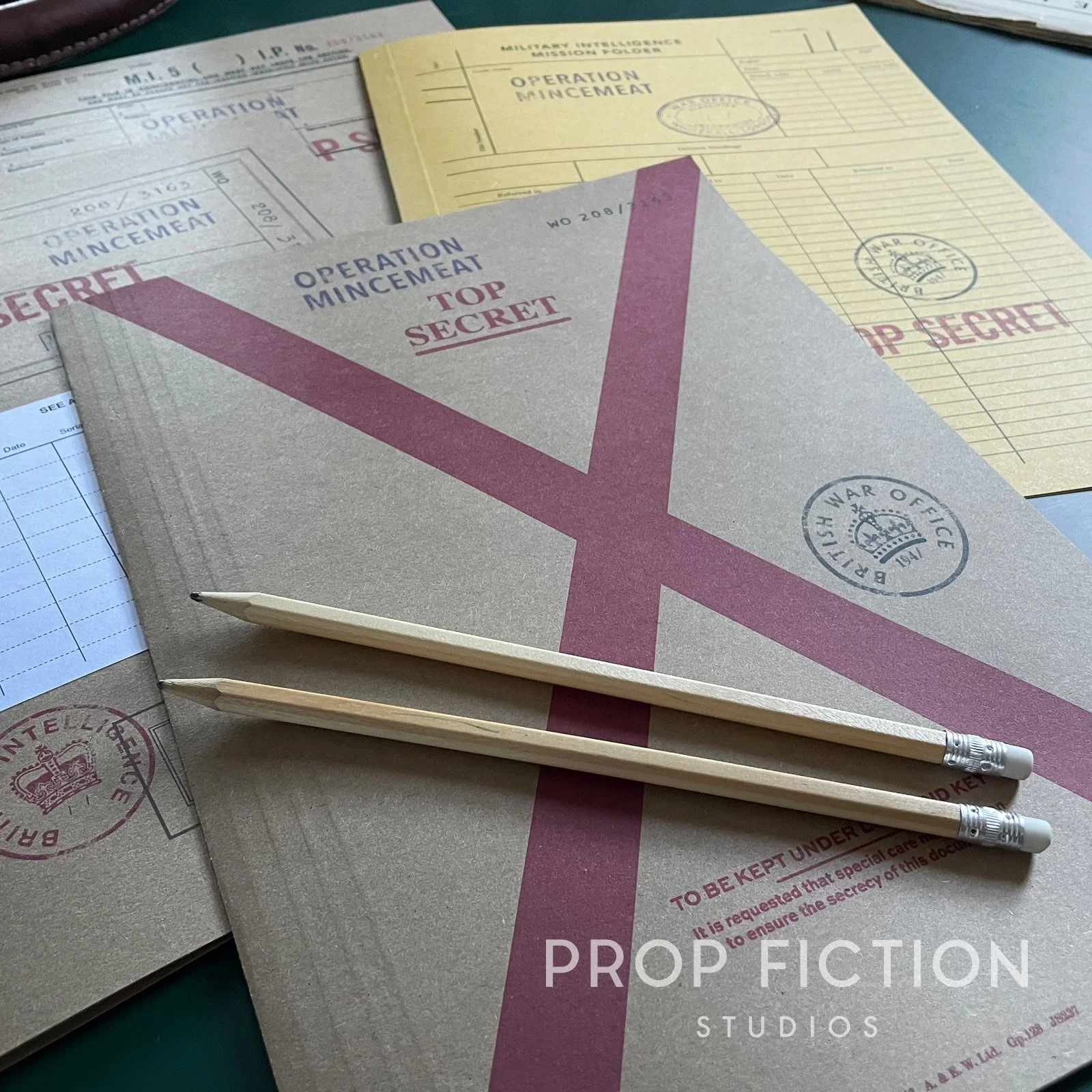 Movie Prop 'Operation Mincemeat' Top Secret Files / 4 x Cosplay WW2 Folder Set, image 2