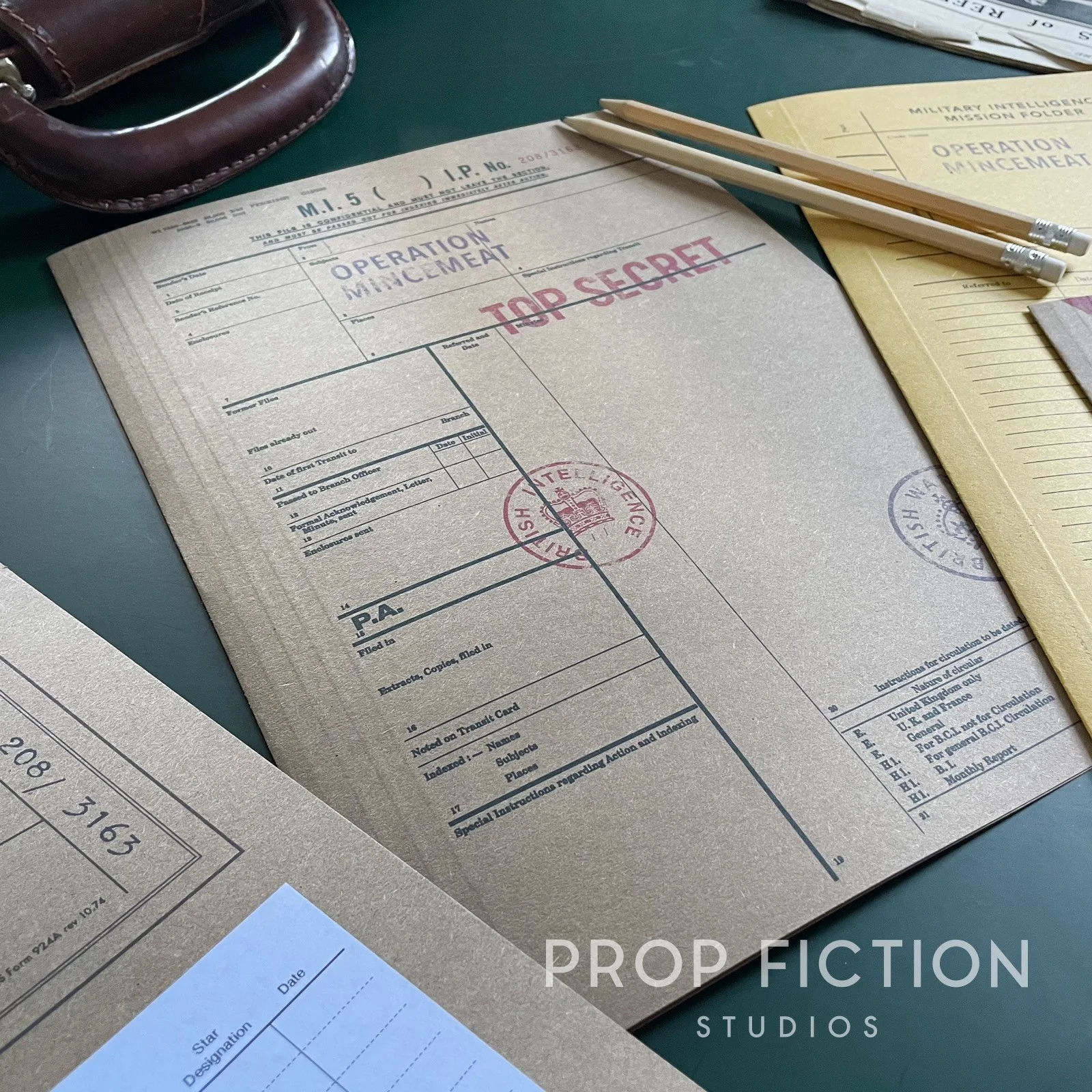 Movie Prop 'Operation Mincemeat' Top Secret Files / 4 x Cosplay WW2 Folder Set, image 3