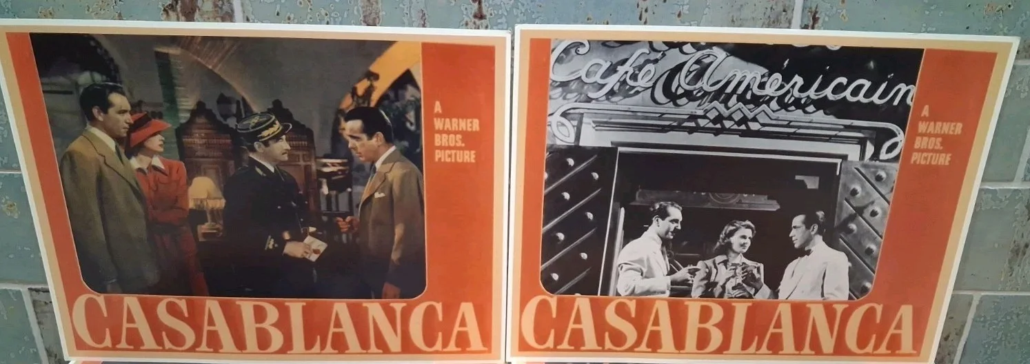 Casablanca (1942) Complete Set of 8 Film Display Cards Warner Bros Matte 28×22cm, изображение 4